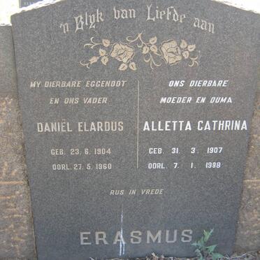 ERASMUS Daniël Elardus 1904-1960 &amp; Alletta Cathrina 1907-1998