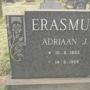 ERASMUS Adriaan J. 1893-1958