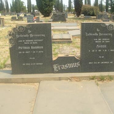 ERASMUS Petrus Rasmus 1907-1970 &amp; Maggie 1911-1993