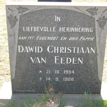 EEDEN Dawid Christiaan, van 1954-1986