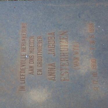 ESTERHUIZEN Anna Jacoba nee VAN WYK 1900-1986