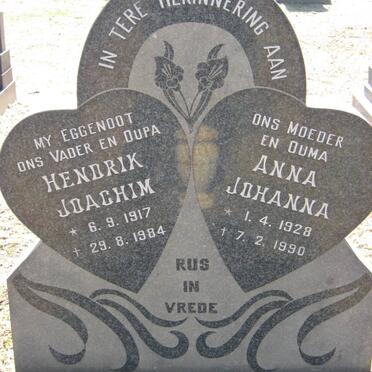 ESPACH Hendrik Joachim 1917-1984 &amp; Anna Johanna 1928-1990