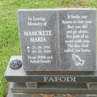 FAFODI Mamokete Maria 1951-2009