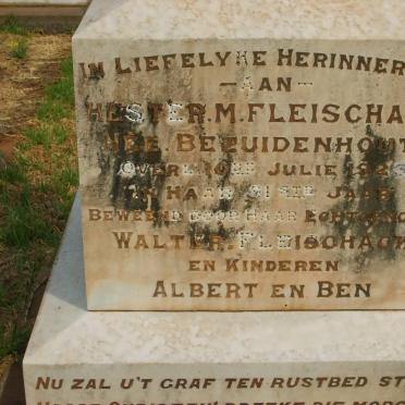 FLEISCHACK Hester M. nee BEZUIDENHOUT -1923