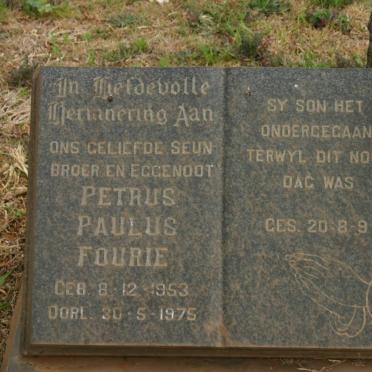FOURIE Petrus Paulus 1953-1975