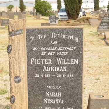 FOURIE Pieter Willem Adriaan 1911-1959 &amp; Sarah Susanna 1913-2003