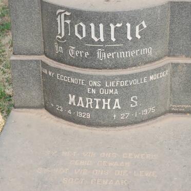 FOURIE Martha S. 1929-1975