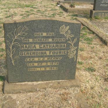 FOURIE Maria Catharina Berendina nee V.D. MERWE 1878-1945