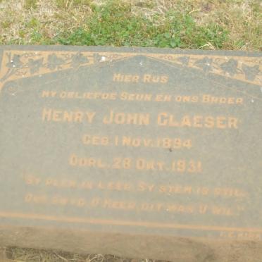 GLAESER Henry John 1894-1931