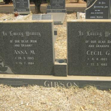 GIBSON Cecil G. 1903-1983 &amp; Anna M. 1903-1984