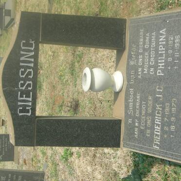 GIESSING Frederick J.C. 1913-1973 &amp; Philipina 1921-1996