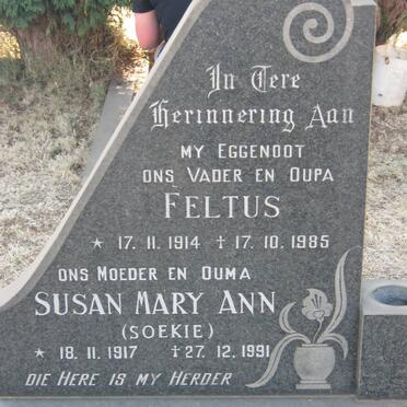 GELDERBLOM Feltus 1914-1985 &amp; Susan Mary Ann 1917-1991
