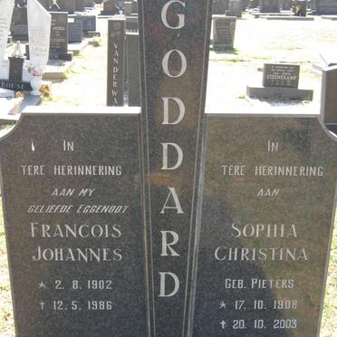 GODDARD Francois Johannes 1902-1986 &amp; Sophia Christina PIETERS 1908-2003