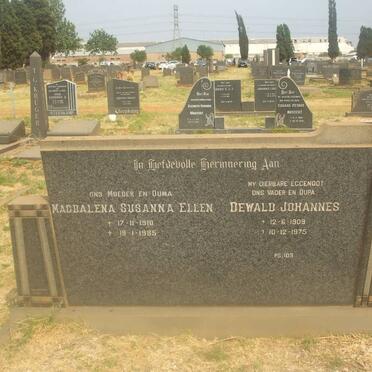 GROENEWALD Dewald Johannes 1909-1975 &amp; Magdalena Susanna Ellen 1910-1985