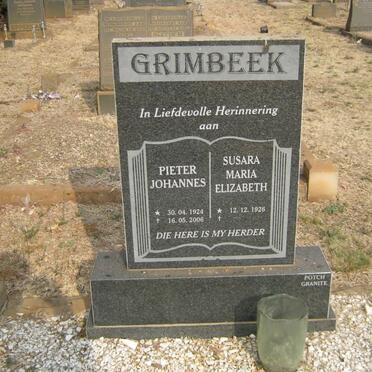 GRIMBEEK Pieter Johannes 1924-2006 &amp; Susara Maria Elizabeth 1926-