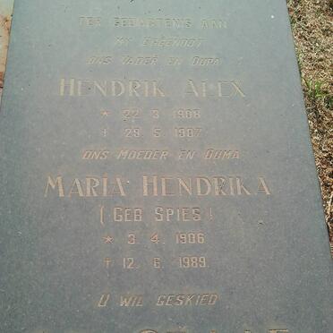 GRAAF Hendrik Alex, de 1908-1987 &amp; Maria Hendrika SPIES 1906-1989