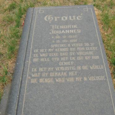 GROVÉ Hendrik Johannes 1952-1991