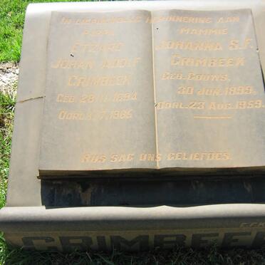 GRIMBEEK Etzard Johan Adolf 1894-1965 &amp; Johanna S.F. GOUWS 1899-1959