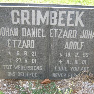 GRIMBEEK Johan Daniel Etzard 1921-2001 :: GRIMBEEK Etzard Johan Adolf 1955-2001