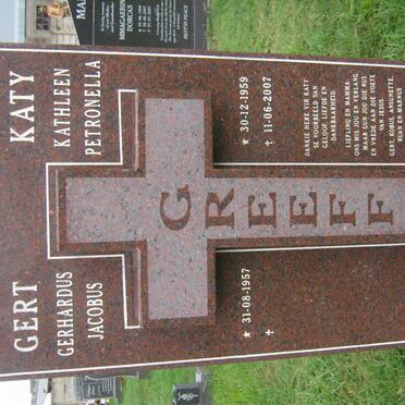 GREEFF Gerhardus Jacobus 1957- &amp; Kathleen Petronella 1959-2007