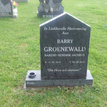 GROENEWALD Barend Hendrik Jacobus 1918-2004