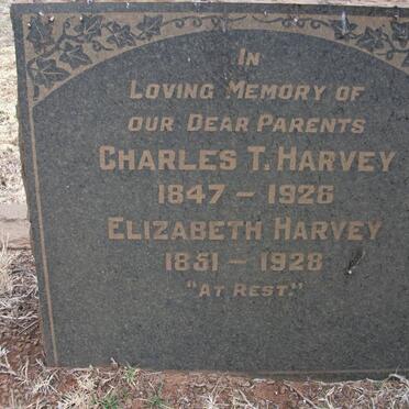 HARVEY Charles T. 1847-1926 &amp; Elizabeth 1851-1928