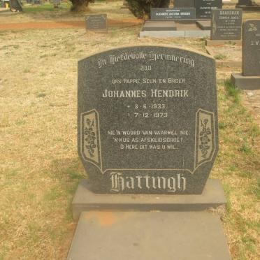 HATTINGH Johannes Hendrik 1933-1973
