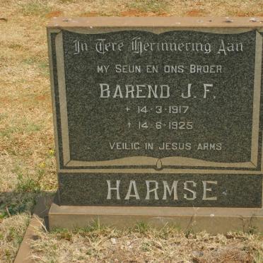 HARMSE Barend J.F. 1917-1925