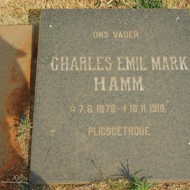 HAMM Charles Emil Mark 1878-1918