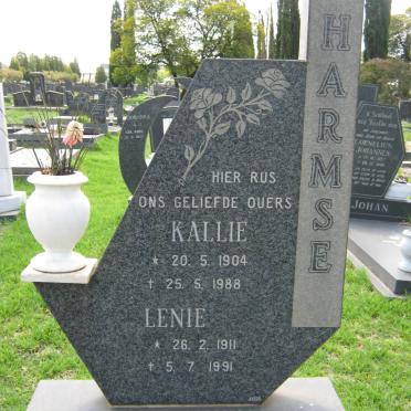 HARMSE Kallie 1904-1988 &amp; Lenie 1911-1991