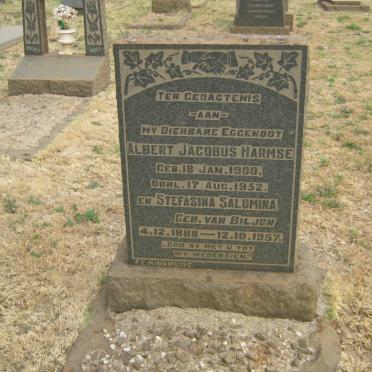 HARMSE Albert Jacobus 1900-1952 &amp; Stefasina Salomina VAN BILJON 1888-1957
