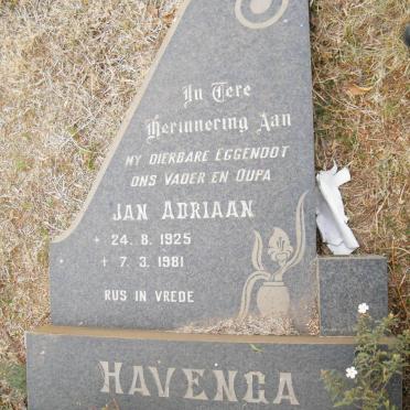 HAVENGA Jan Adriaan 1925-1981