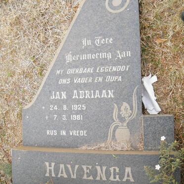HAVENGA Jan Adriaan 1925-1981