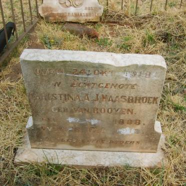 HAASBROEK Johannes B.A. 1885-1918 &amp; Christina A.J. VAN ROOYEN 1888-1913