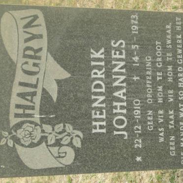 HALGRYN Hendrik Johannes 1910-1973