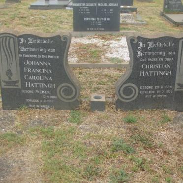 HATTINGH Christian 1904-1977 &amp; Johanna Francina Carolina WEBER 1906-1966
