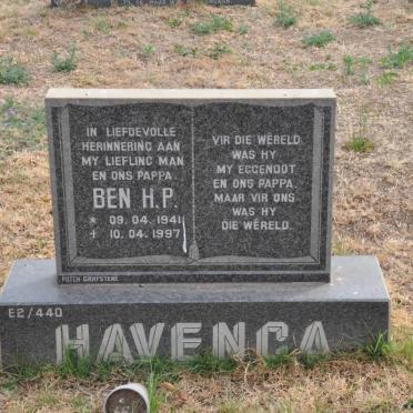 HAVENGA Ben H.P. 1941-1997