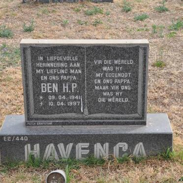 HAVENGA Ben H.P. 1941-1997