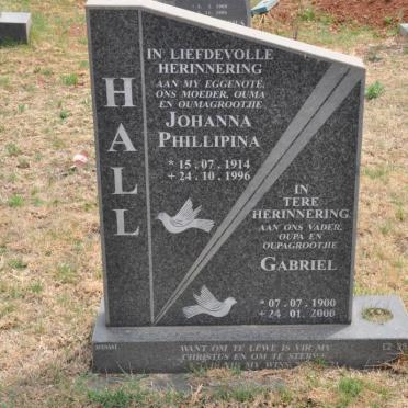 HALL Gabriel 1900-2000 &amp; Johanna Phillipina 1914-1996