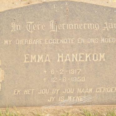 HANEKOM Emma 1917-1959