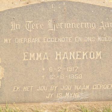 HANEKOM Emma 1917-1959