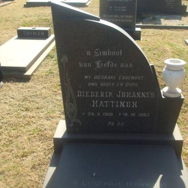 HATTINGH Diederik Johannes 1906-1983 &amp; Jacoba Hendrina 1914-1991