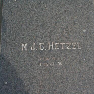 HETZEL J.A. 1915-1976 &amp; M.J.C. 1914-2008