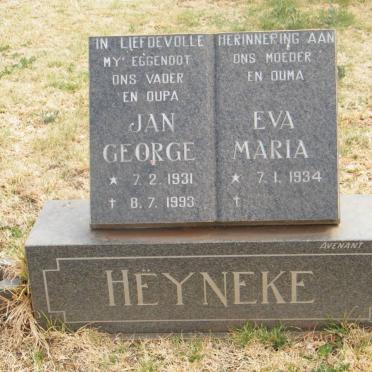 HEYNEKE Jan George 1931-1993 &amp; Eva Maria 1934-