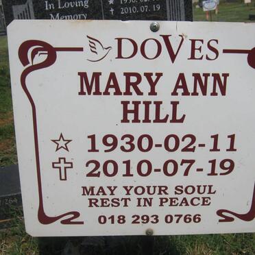 HILL Mary Ann 1930-2010