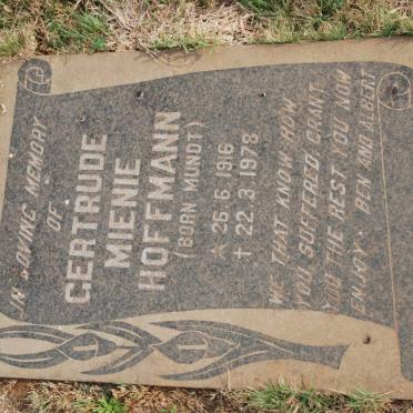 HOFFMANN Gertrude Mienie nee MUNDT 1916-1978