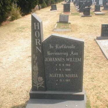 HORN Johannes Willem 1912-1988 &amp; Agatha Maria 1917-