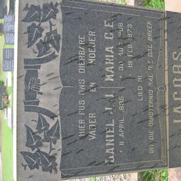 JACOBS Daniel J.J. 1895- &amp; Maria C.E. 1908-1973