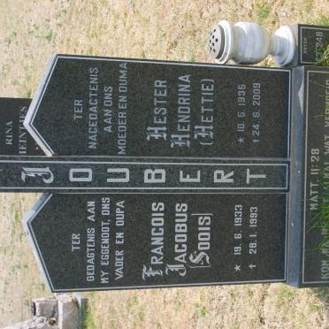 JOUBERT Francois Jacobus 1933-1993 &amp; Hester Hendrina 1935-2009