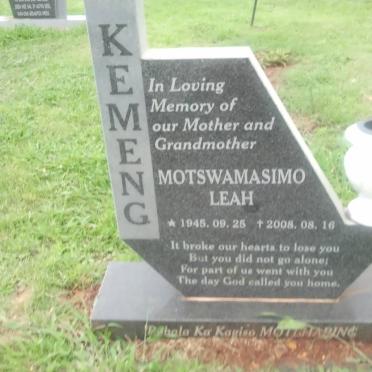 KEMENG Motswamasimo Leah 1945-2009